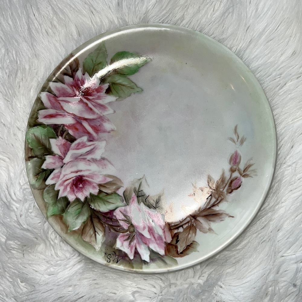 Vintage Royal Crescent Bavaria Hand Painted Roses 9”